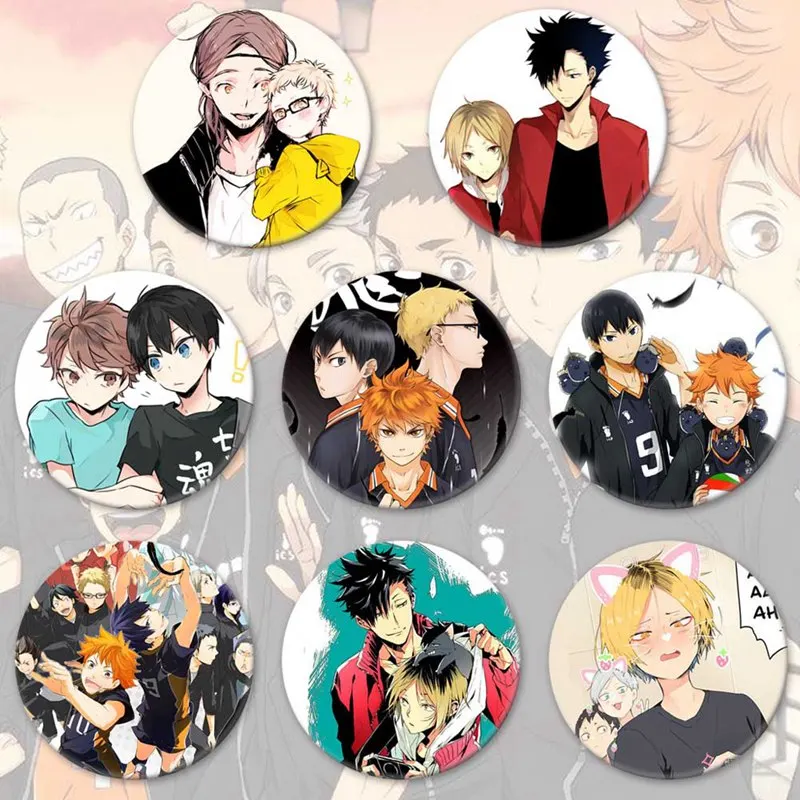 Аниме High Kyuu! Эмалированная заколка для волейбола мальчиков косплея мультяшный