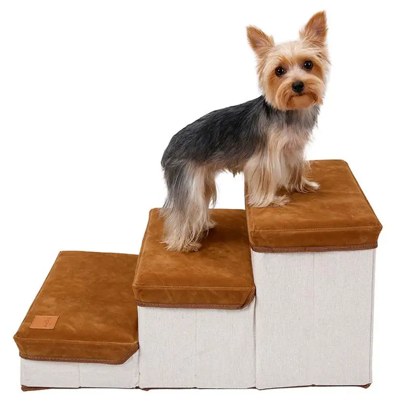 

Dog Stairs Foldable Pet Storage Stairs 3 Steps Stairs Bed For Small Dog Cat Puppy Pet Ladder Pet Toy Food Storage Box Supplies