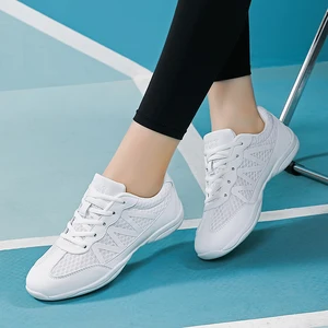 Imported New cheerleading shoes Children's dance shoes Competitive aerobics shoes Fitness shoes Women's white