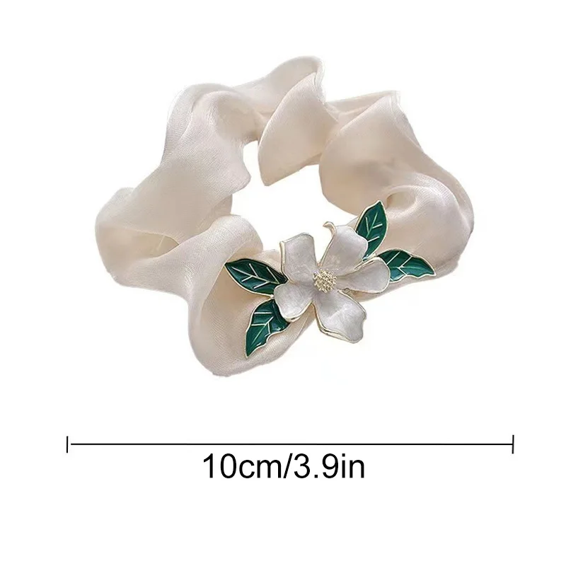 Элегантная женская веревка для волос с цветком гардении резинка шелковистая