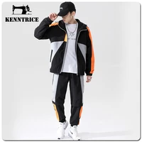 kenntrice mens sets zipper sport stylish trend gyms sweatsuits casual fashion style jogging tracksuits streetwear hip hop track