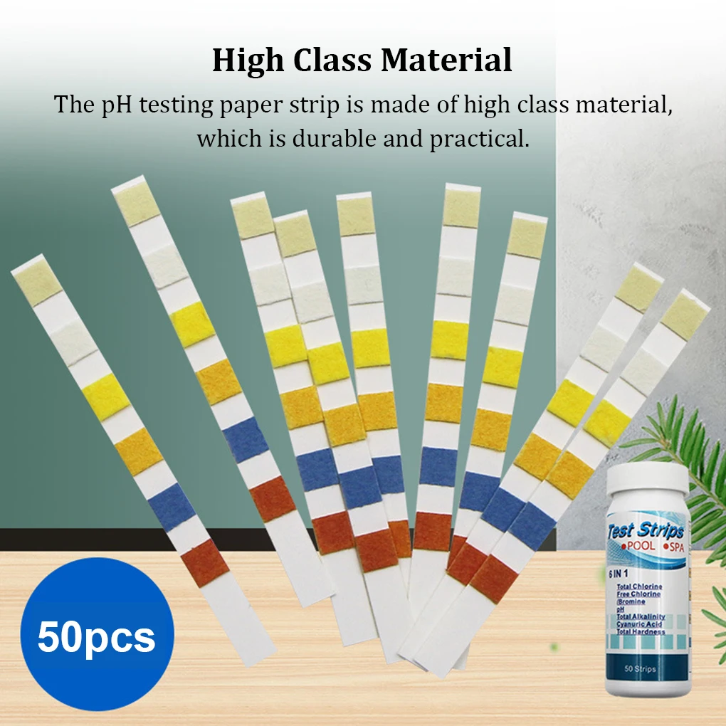 

50 Pieces Swimming Pool pH Tester Household Water Test Tools Liquid Indicators Professional Testing Strips Indication Tool