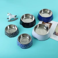 melamine stainless steel pet bowl double layer double bowl easy to clean dog bowl cat bowl cat rice bowl pet supplies