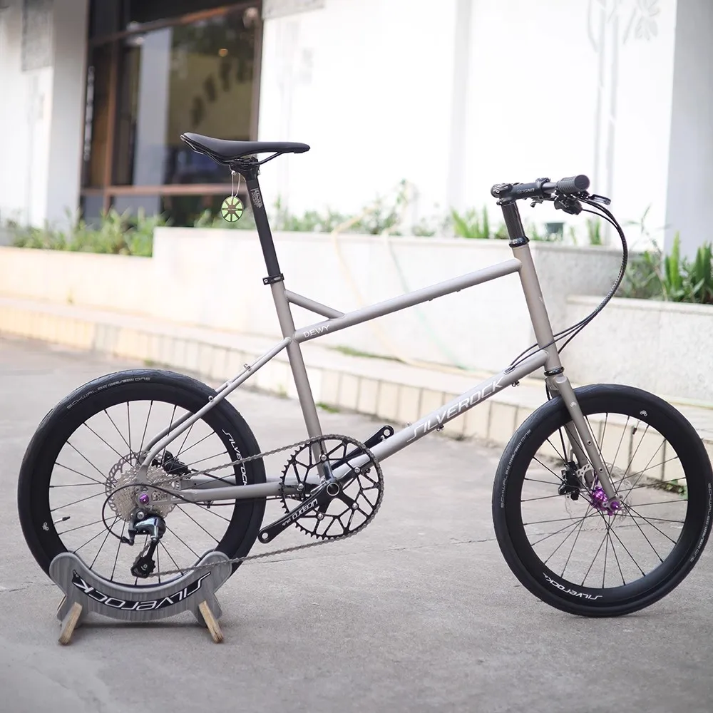 Фото SILVEROCK DEWY Chromoly Цветная велосипедная рама 20 дюймов 406 451 Гравий Minivelo Дисковый тормоз Городской взрослый классический велосипедный каркас 2,2 шины №2