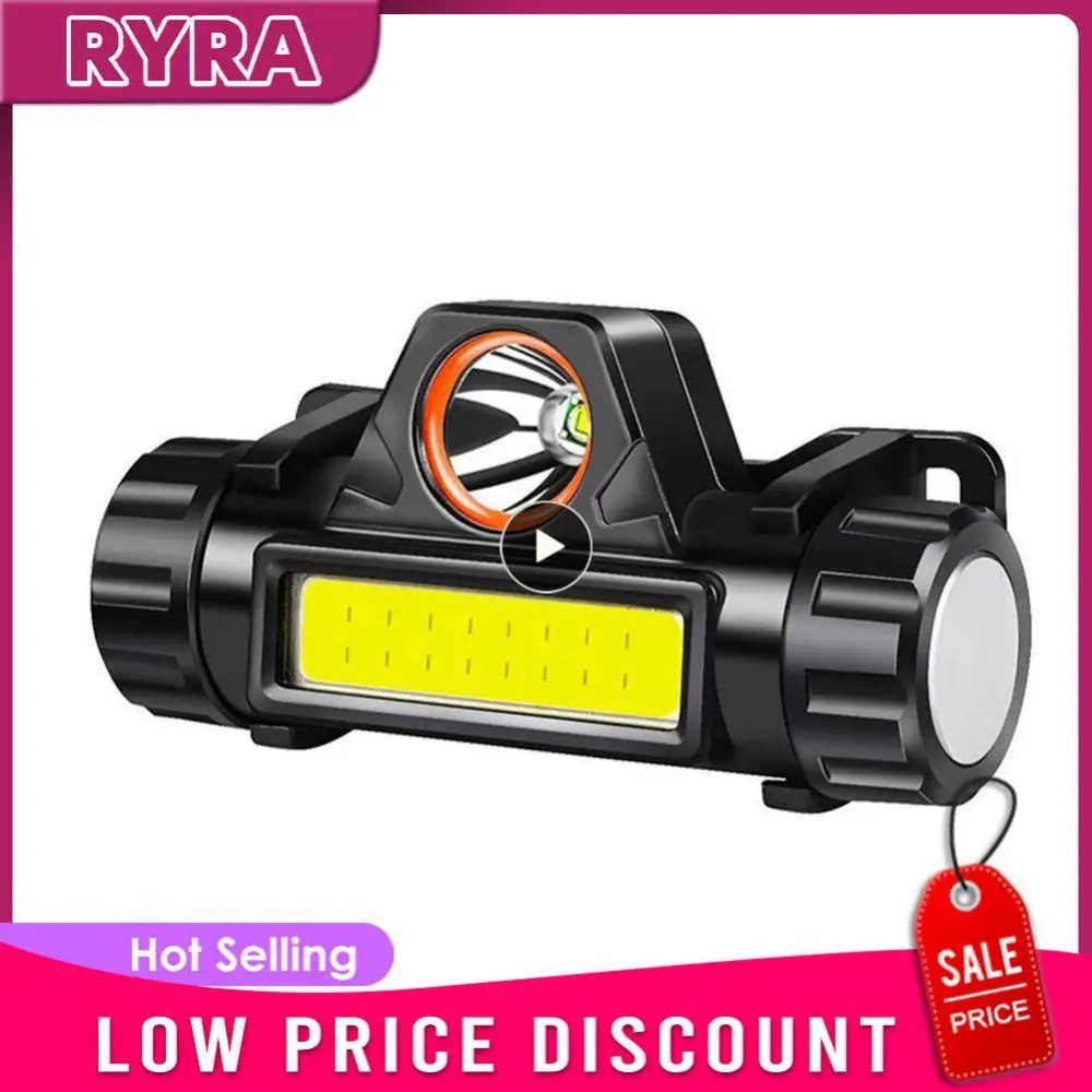 

1~10PCS 4000lumens Mini Powerful LED Headlamp XPE+COB USB Rechargeable 2 Mode Headlight Built-in Battery Waterproof Head Torch