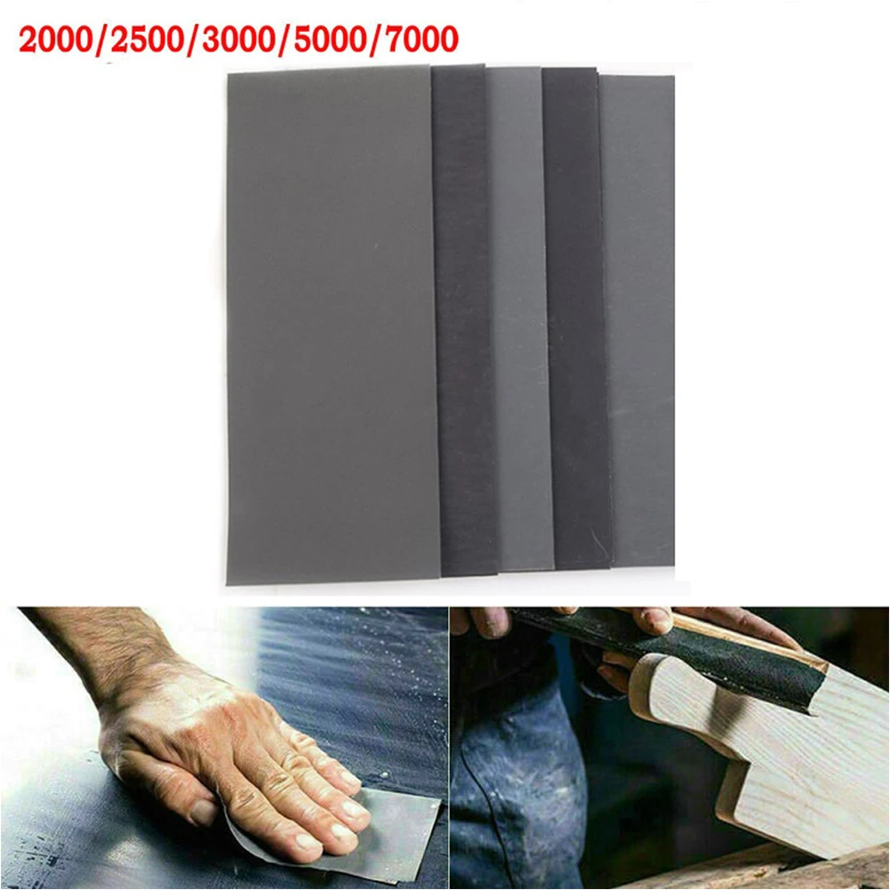 

5pcs 230*93mm Sandpaper Soft Paper Base 2000 2500 3000 5000 7000Grit Wet Dry Waterproof Abrasive Sand Paper Power Tool Accessory