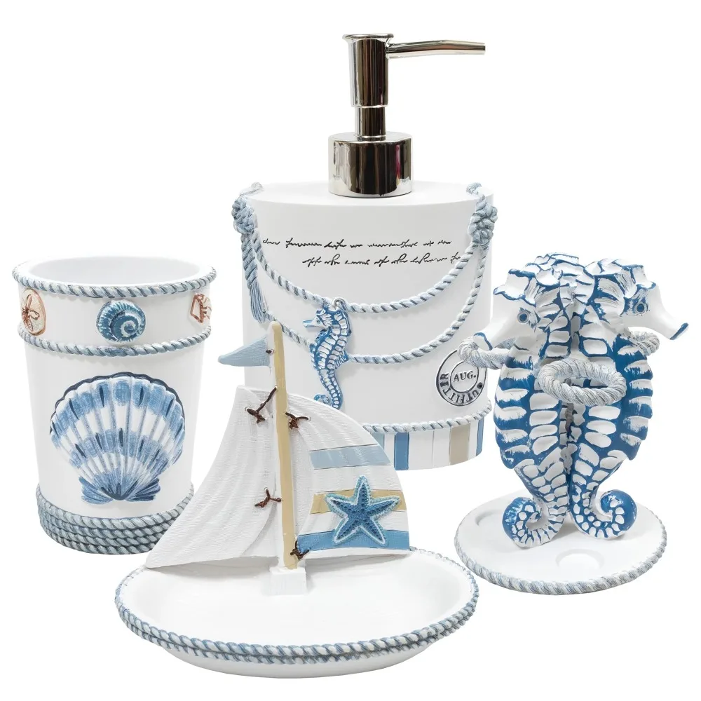 

4-piece Bathroom Set with Toothbrush Holder or Glass Cup