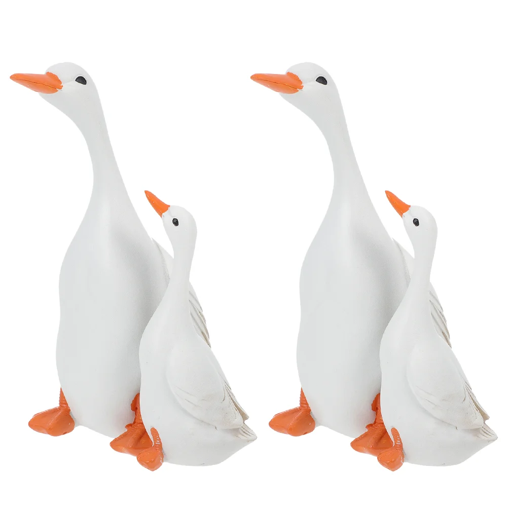 

2 Sets Mother Child Duck Statues Simulation Duck Decorations Chic Garden Decors