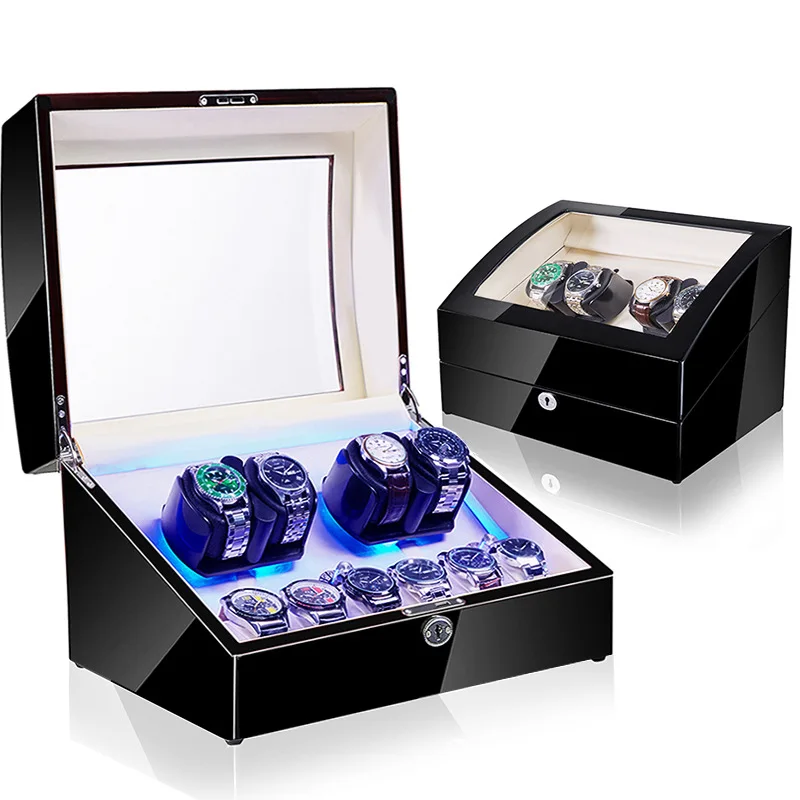 Вращающаяся витрина для часов Mabuchi 4 + 6 автоматических деревянные коробки