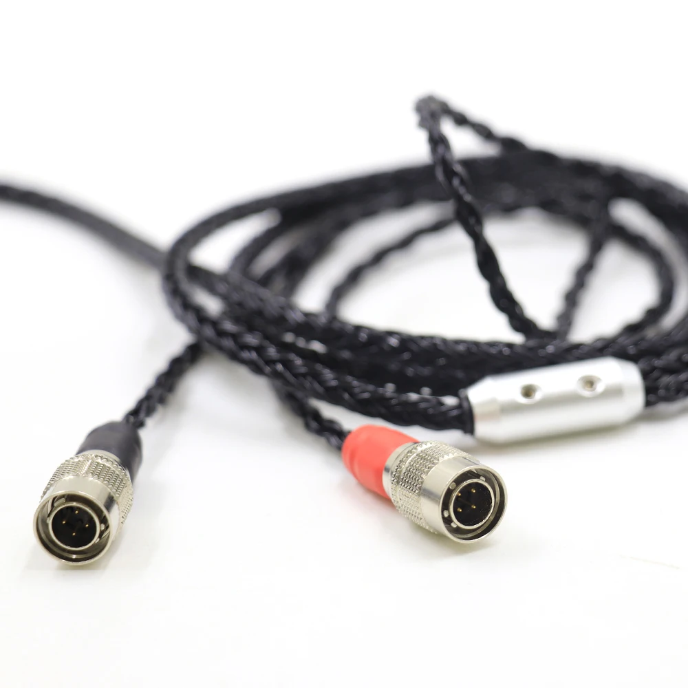 16 Core Black Braided Silver Plated Earphone Cable For Mr Speakers Alpha Dog Ether C Flow Mad Dog AEON Headphone enlarge