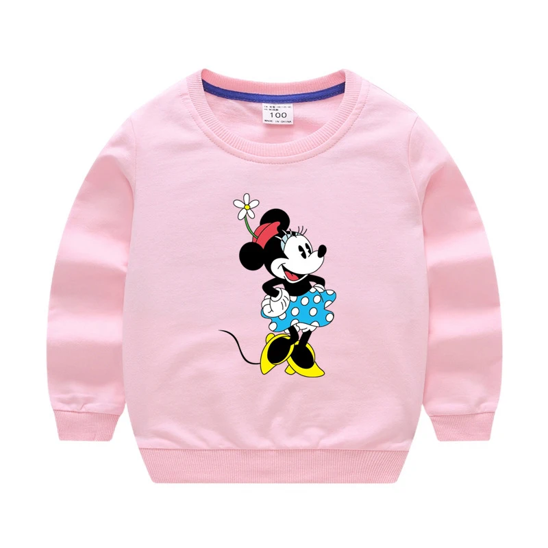 

Kids Autumn Clothes Minnie Mouse Long Sleeve Tops Cartoon Sweatshirt Loose Sport Outfits Teenagers Girls Spring Costume
