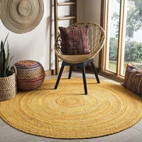 rug 100 natural cotton 180x180cm handmade reversible carpet rustic look area rug