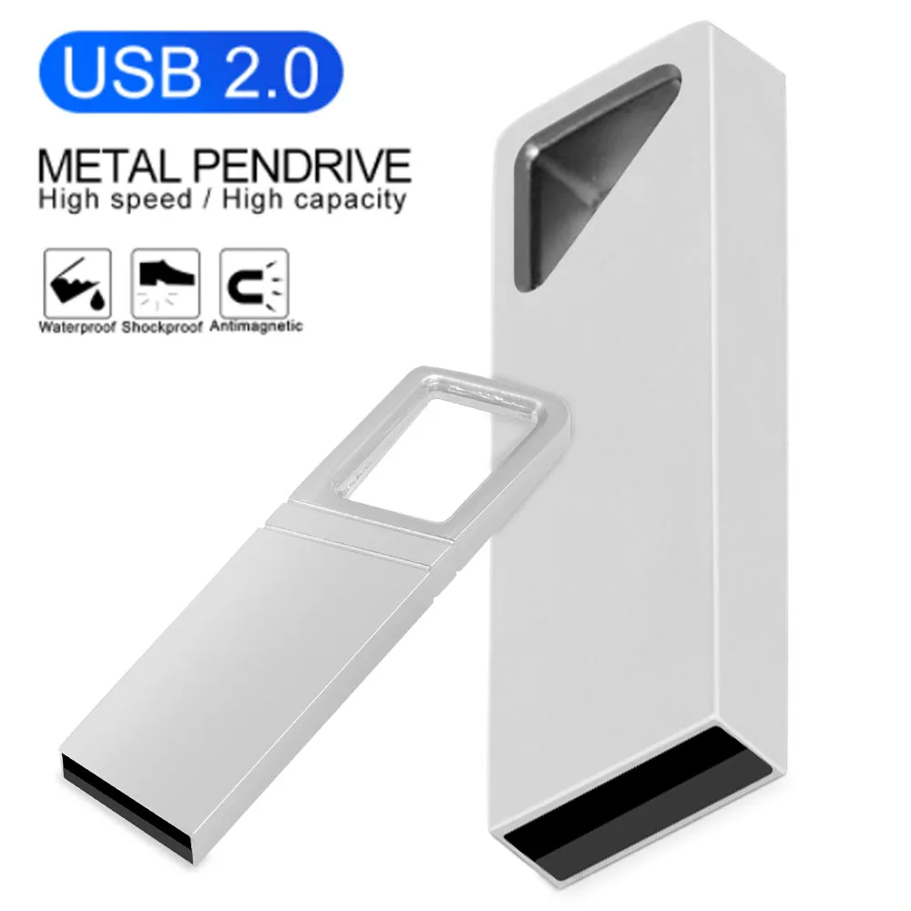 

Key Chain USB 2.0 Flash Drive Metal Pen Drive 64GB 32GB 16GB 8GB 4GB Pendrive Waterproof USB Stick Memory Stick with logo