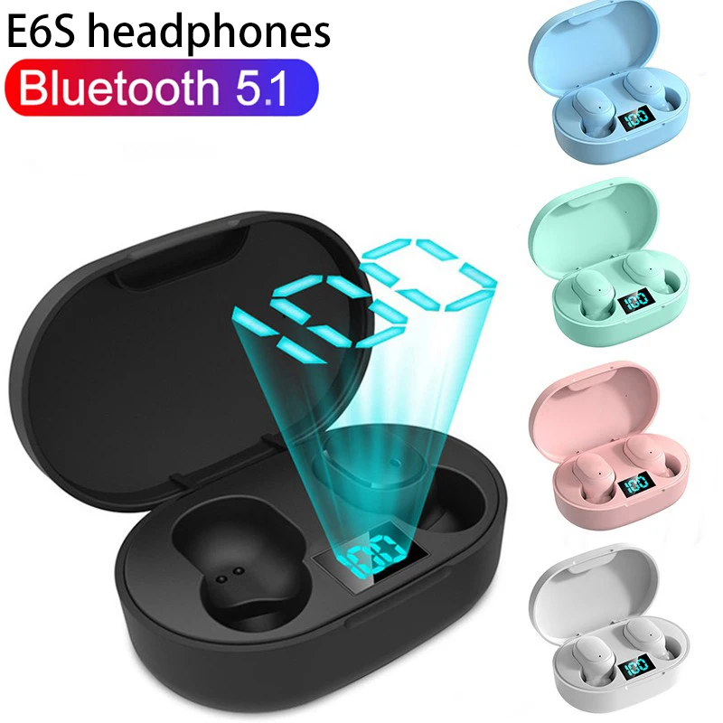 

E6S TWS Bluetooth Earphones Wireless Headphones IN Ear Stereo Noise Cancelling Sports Headsets With Microphone fone Earbuds Hifi