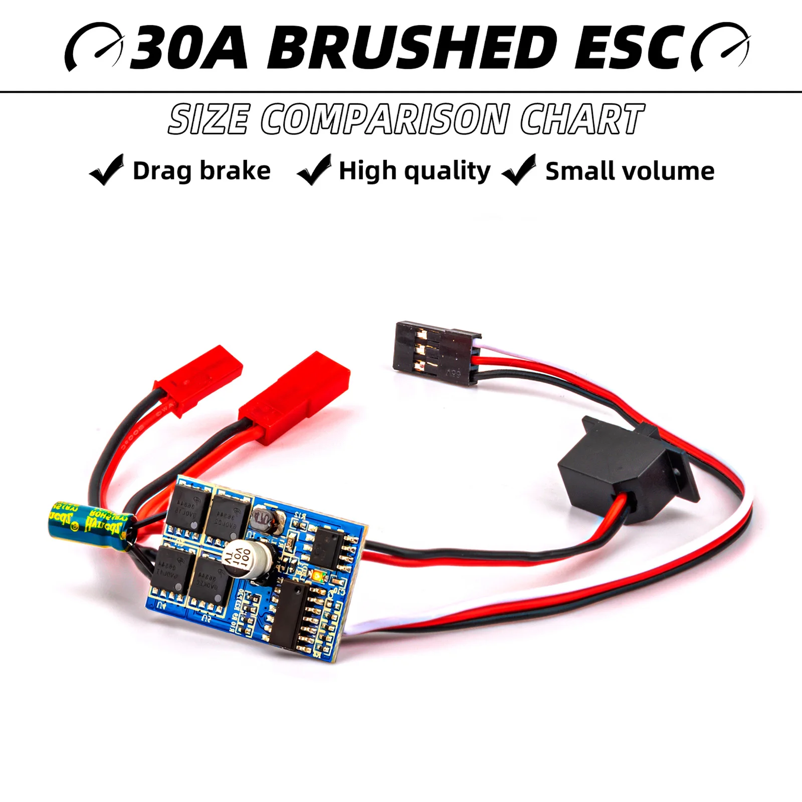 ESC 20A 30A Матовый RC Электрический регулятор скорости 2S 4 ~ 8 В для DIY Mini 1/16 1/18 1/24