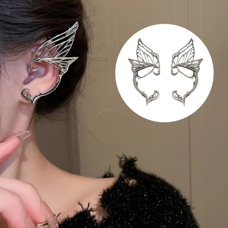 

Изысканные серьги-клипсы с ушными манжетами и крыльями для Хэллоуина