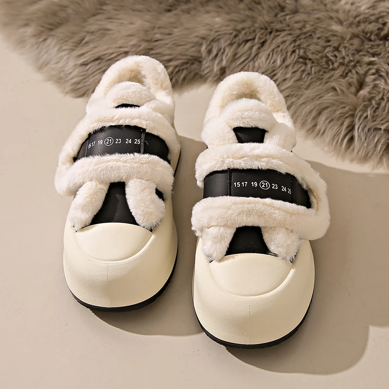 Тапки женские на плоской подошве мягкие плюшевые удобные хлопковые тапки