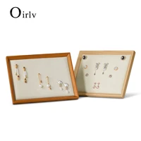 oirlv solid wood vertical earring storage board storage earring display rack jewelry tray props decor tray