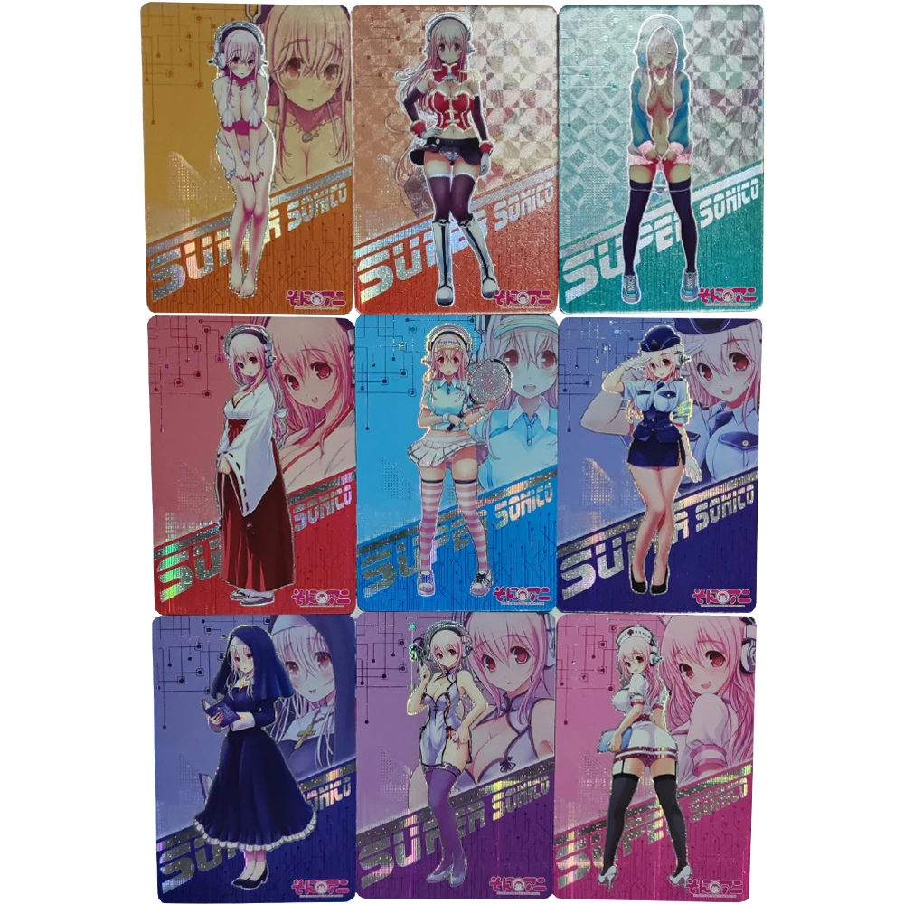 9 шт./компл. Супер Sonico преломляющие флэш-карты второй набор ACG сексуальное Kawaii
