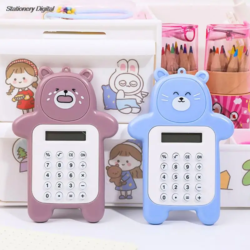 1Pcs Pocket Size Portable Kawaii Mini Calculator 8 Display Cartoon Cute bear Calculator Office Supplies Digit Calculator