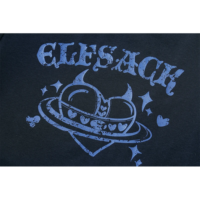 Фото Укороченная футболка ELFSACK Devil Heart Print Fitted Baby Tee с круглым вырезом, 2 цвета №5