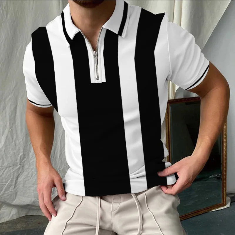 

31 Styles Men's Polo Shirts Summer Cotton Top Breathable Polo Shirts Short Sleeve Men's T-shirts Lapel Zip Polo Shirts For Men