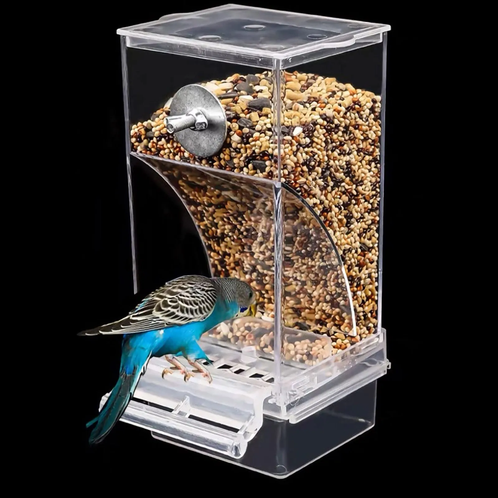 

Автоматическая кормушка для птиц, подвесная кормушка для птиц, автоматический пищевой диспенсер, акриловый контейнер для еды, птичьи клетки, аксессуары для попугаев