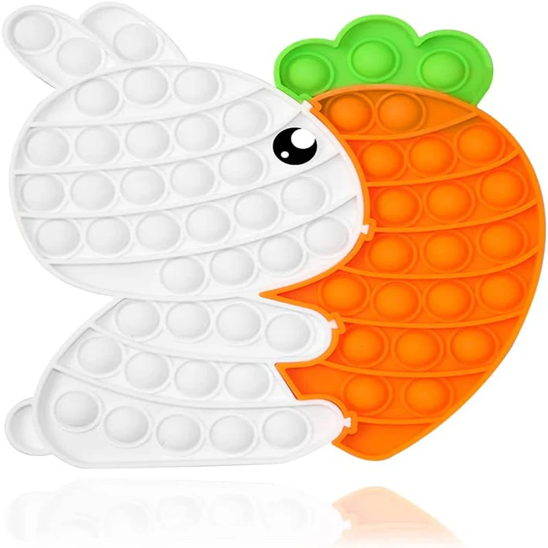 Rabbit Carrot Pop It Fidget Feel Toy Puzzle Toy Pack for Boys and Girls Birthday Presents Christmas, Easter Basket Stuffing