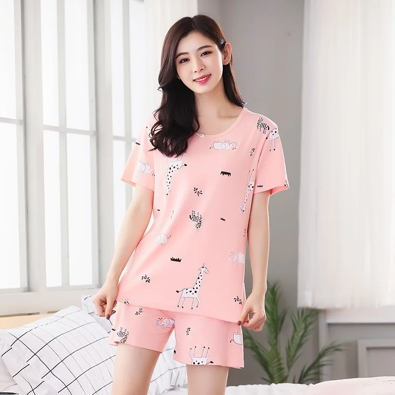 

Летняя женская тонкая Милая мультяшная Пижама молочный Шелковый костюм домашняя одежда большая Повседневная Пижама