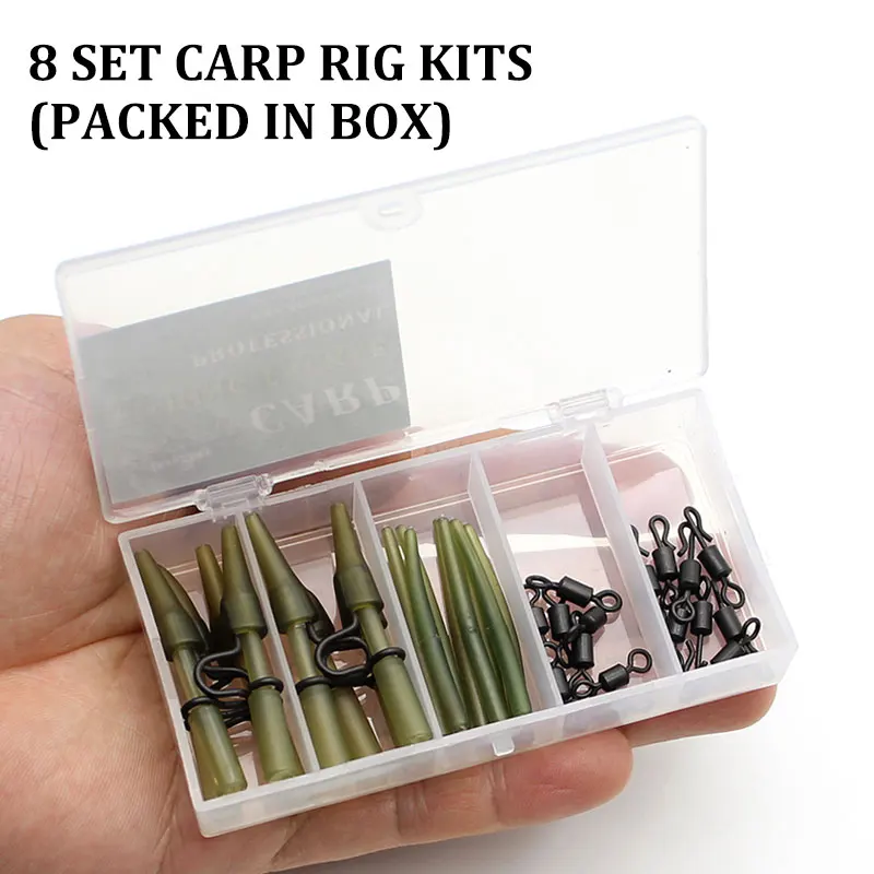 Carp Fishing Accessories Tackle Box Quick Change Rig Tools Anti Tangle Sleeve Lead Clip Swivel 8 For Fish Equipment |
