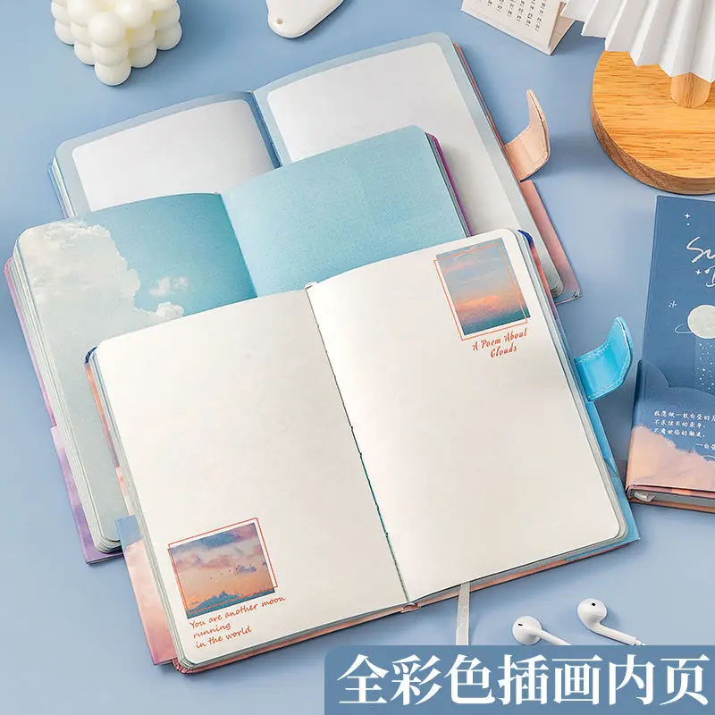 

128 Page A5 Diary Personalized Color Page Illustration Cute Notebook Student Daily Planner Agenda Notepad