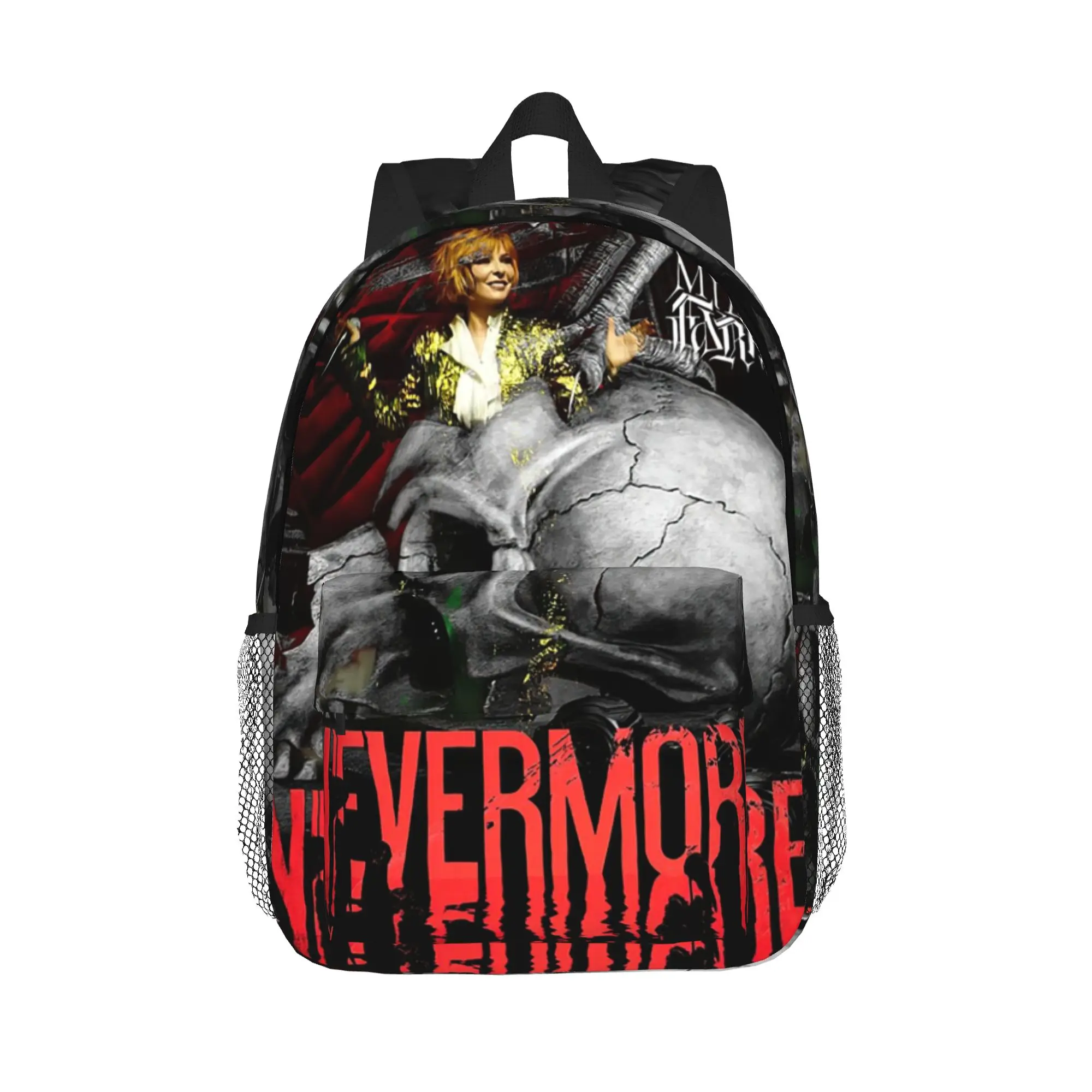 Фото Рюкзак Nevermore Skeleton Mylene Farmer, горячая распродажа, рюкзак для мальчиков и девочек, сумка через плечо для мужчин и женщин, школьная сумка №1