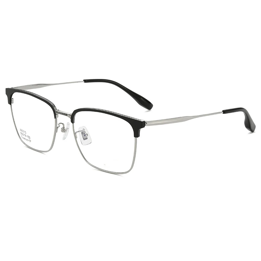 

Al-mg Alloy Light Weight Business Half-rim Business Optical Frame Custom Photochromic Myopia Reading Glasses Prescription Lens