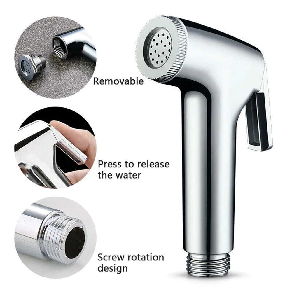 

Toilet Douche Bidet Sprayer Press Handheld Spray For Sanitary Shattaf Shower With Hose ABS Toilet Washer Pressurizing Sprinkler