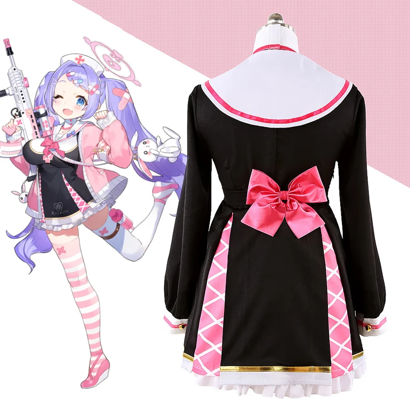 Asagao Hanae Косплей Игра Синий Архив Милая униформа медсестры Плиссированная юбка