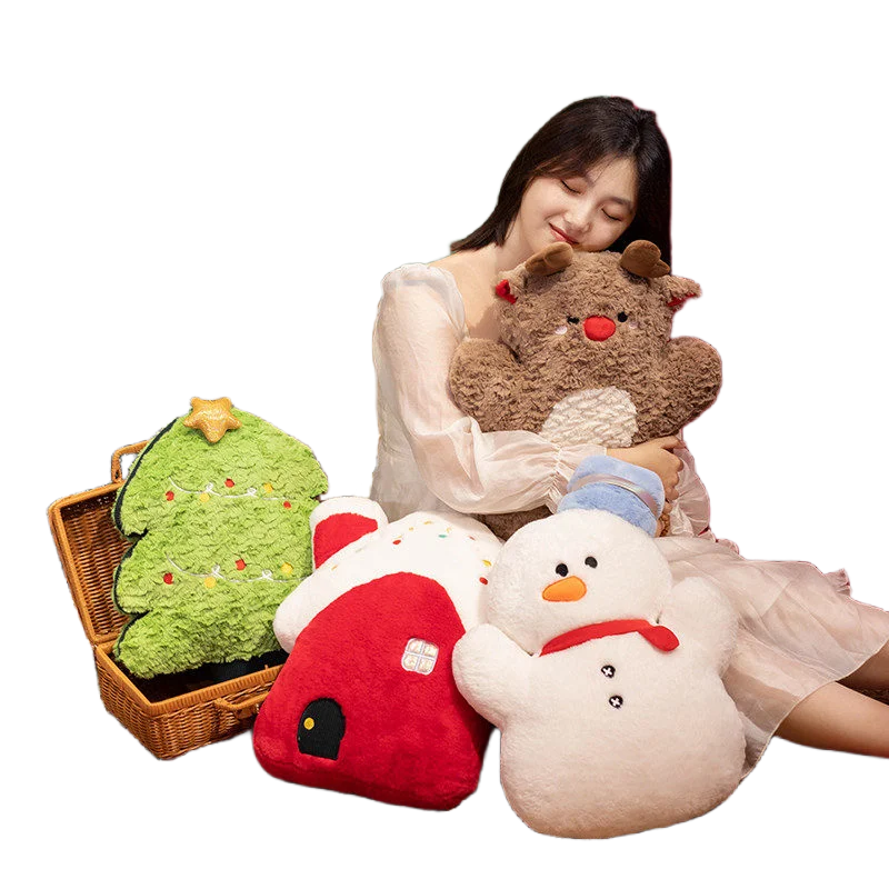 

Подушка в виде рождественской елки, 45 см, куклы, снеговик, олень, животные, мягкие милые наклейки, декор для девочек, день рождения, Хэллоуин, рождественские подарки для детей