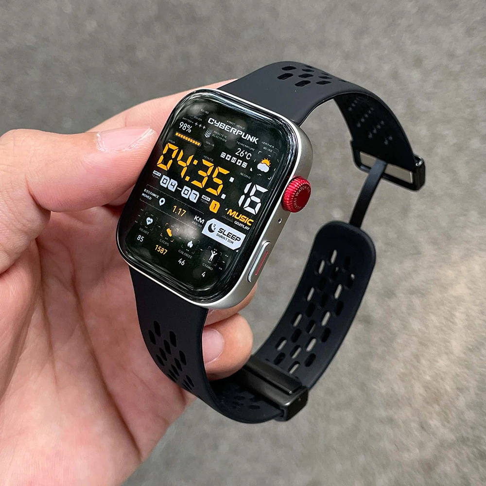 Фото Дышащий силиконовый ремешок для Huawei Watch Fit 3/Fit 4/4 Pro, удобный магнитный браслет, аксессуары для Huawei Watch Fit 4 №4