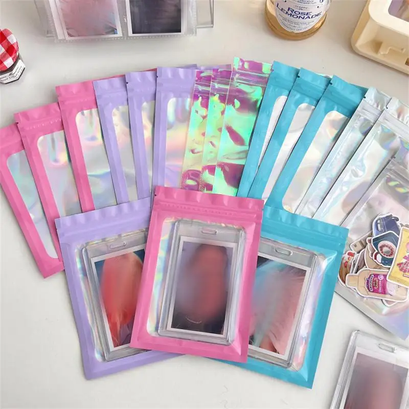 

1/10pcs Thick Smell Proof Mylar Bags Holographic Laser Color Plastic Packaging Pouch Jewelry Retail Storage Pouch Gift Zip Lock