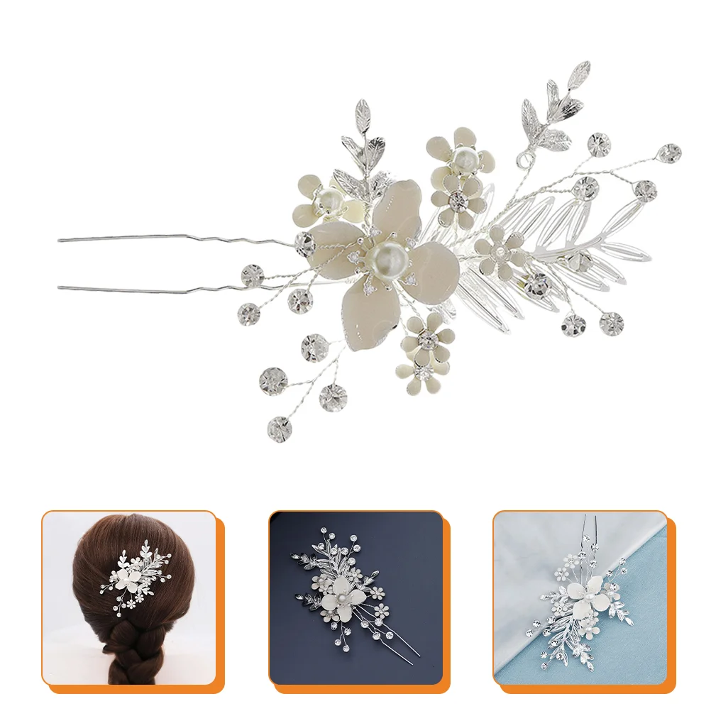 

Wedding Hairpin Bride Hair Clip Girl Hairpiece Bridal Rhinestone Hair Accessory