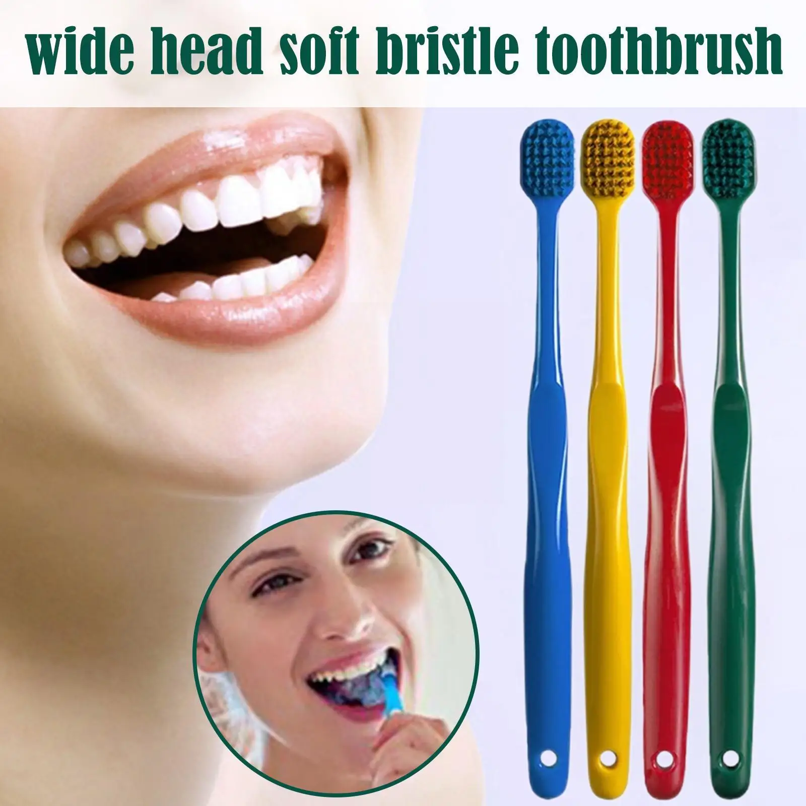 

1pc Wide-headed Toothbrush Soft-haired Bristle Adult Brush Teeth Travel Tooth Dental Portable Brush Care Deep Cleaning H5d9