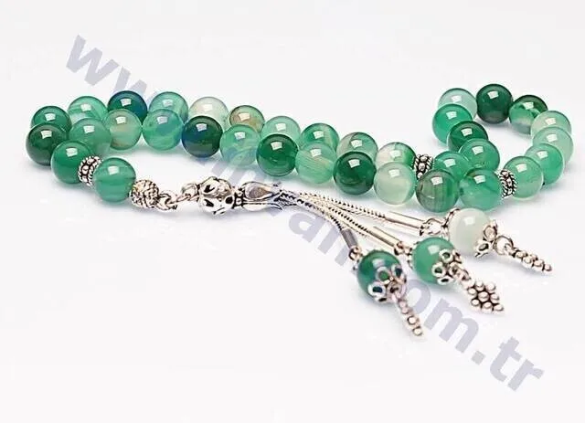 IQRAH Agate Stone Rosary (925 STERLING SILVER)