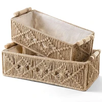 handmade cotton storage baskets household items snacks fruit debris storage basket macrame boho decor storage baskets