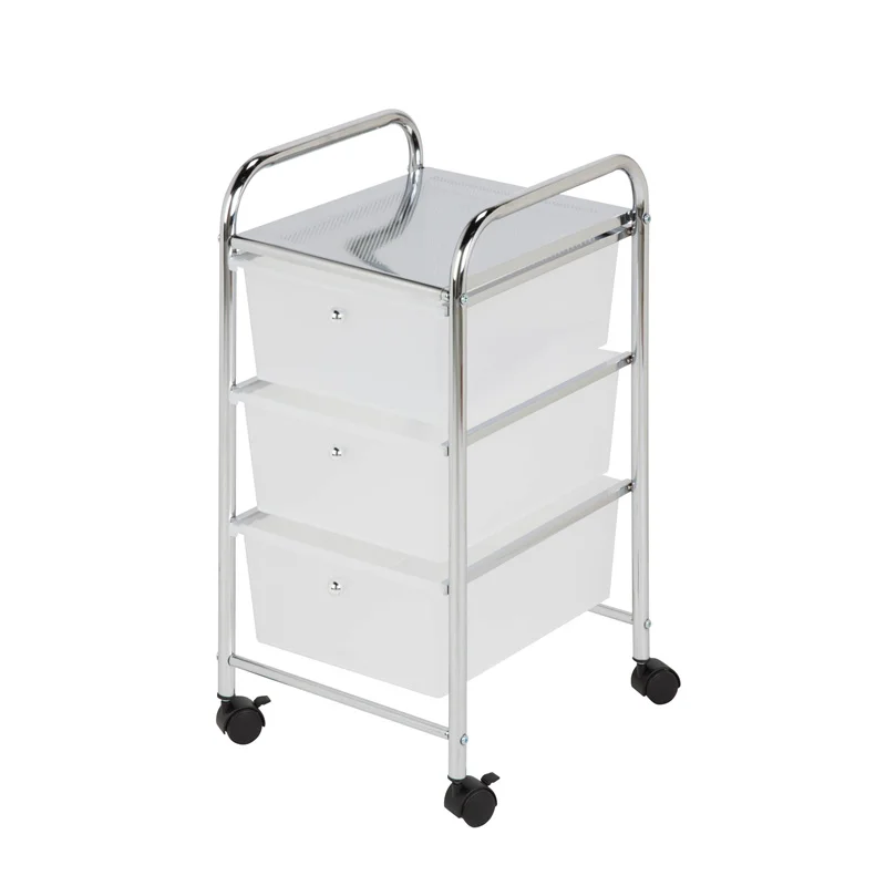 

3 Drawer Rolling Storage Cart Organizer with Lockable Wheels Bathroom Organizer and Storage Kitchen Gadgets