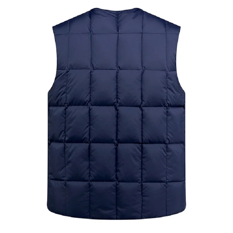 White Duck Down Jacket Vest Men 2022 Winter Warm Sleeveless V-neck Button Down Lightweight Waistcoat Fashion Casual Male Vest