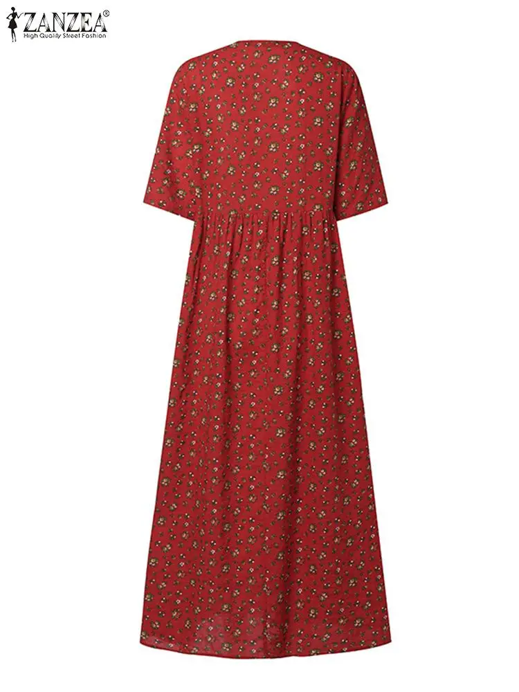 Сарафан ZANZEA с цветочным принтом