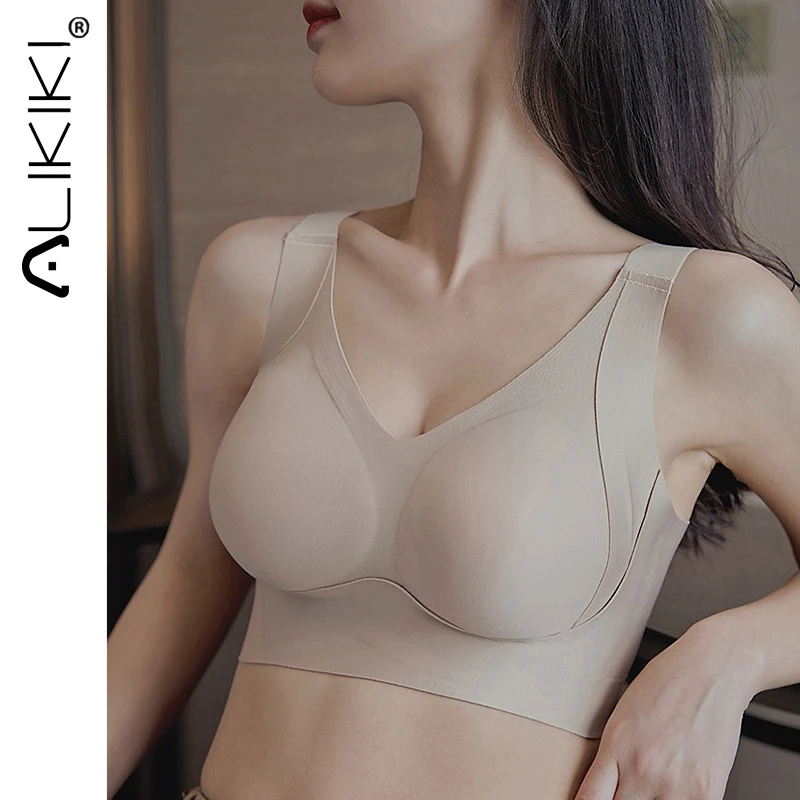 

Женские бюстгальтеры с полным покрытием, без косточек, бесшовное нижнее белье с мягкой поддержкой M-5XL