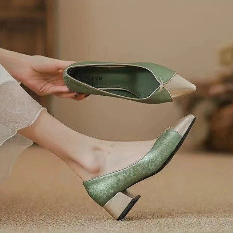 Туфли-лодочки женские на высоком каблуке роскошный модный дизайн Офисная