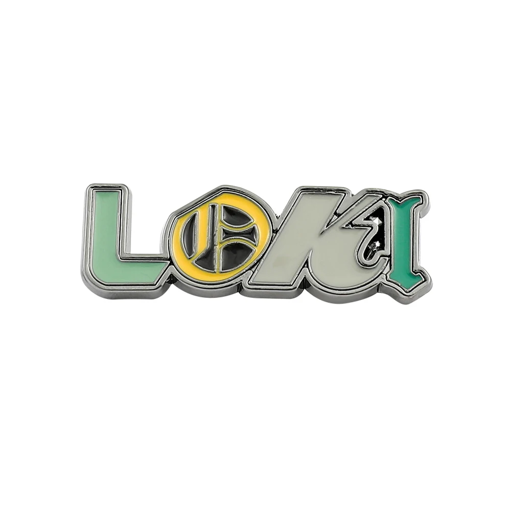 

God of Tricks Loki Avengers Superhero Loki Name Brooch Costume Backpack Pin Jewelry Accessories for Fans Gifts