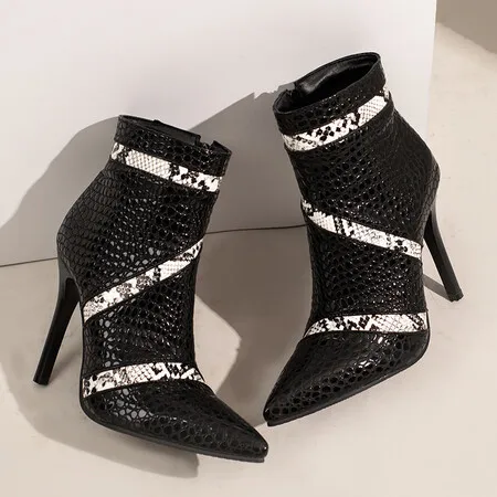 

Женские ботинки с острым носком, зимние ботинки до щиколотки, большой размер