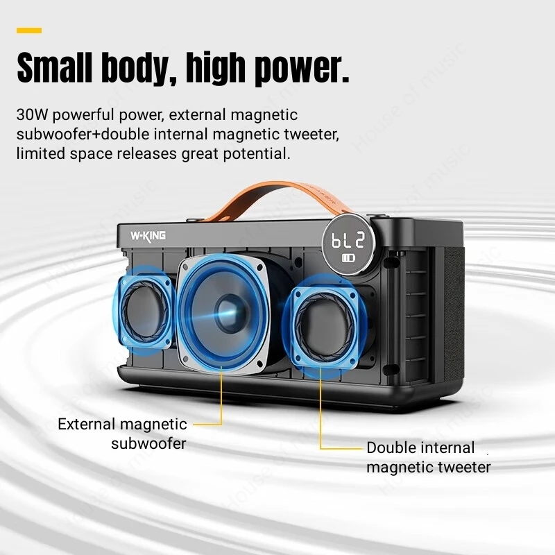 Беспроводная Bluetooth-колонка W-King 30 Вт